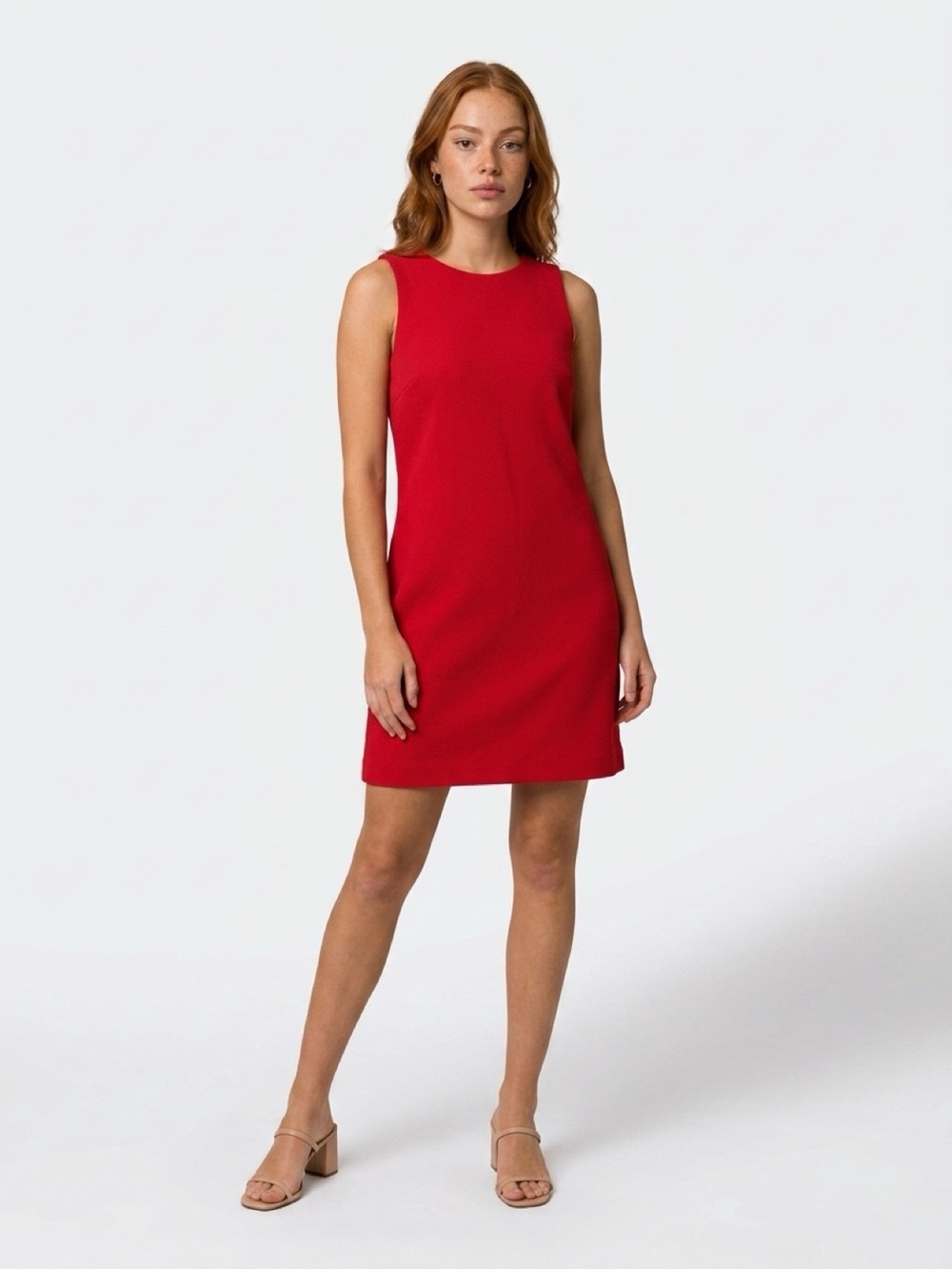 Design  Lab Red Sleeveless Shift Mini Dress